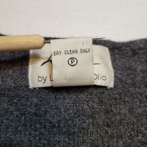 Linea Wool Charcoal Gray Embroidered Cardigan Sweater Jacket Plus Size 1X - Picture 10 of 12